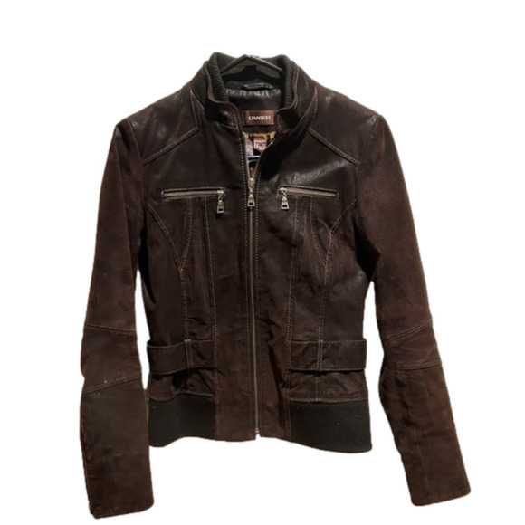 Danier brown leather jacket CDN 2XS US size 6-8 - Picture 1 of 10